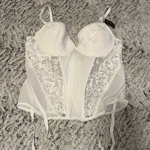 white corset lingerie NWT